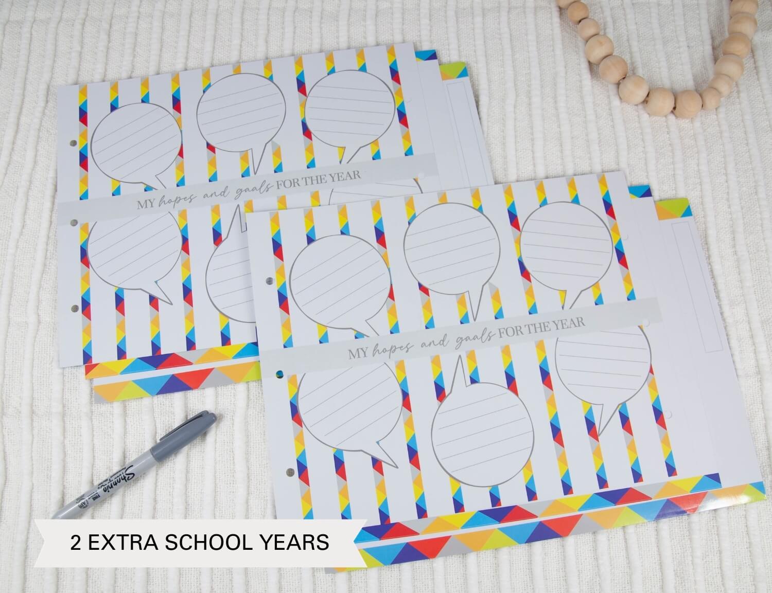 extra school year pack that can be self labelled