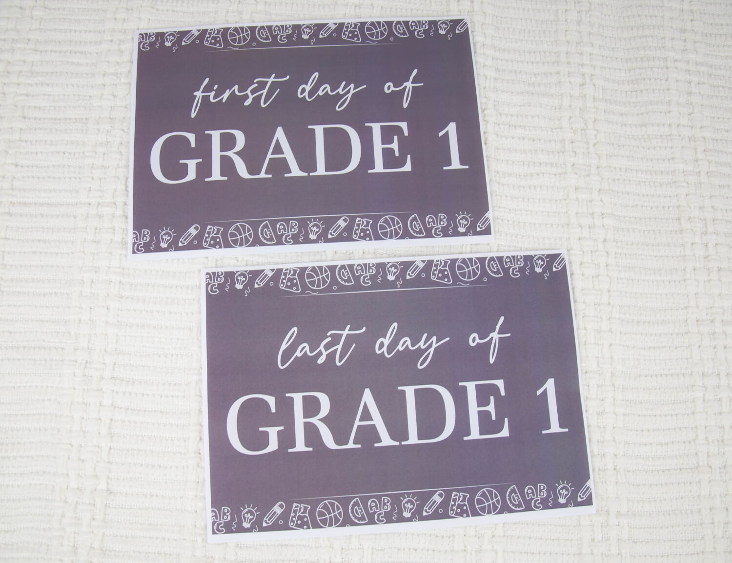 grey grade one school photo props for memory books