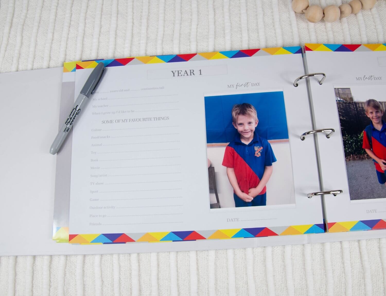 school memory book first day of school photo