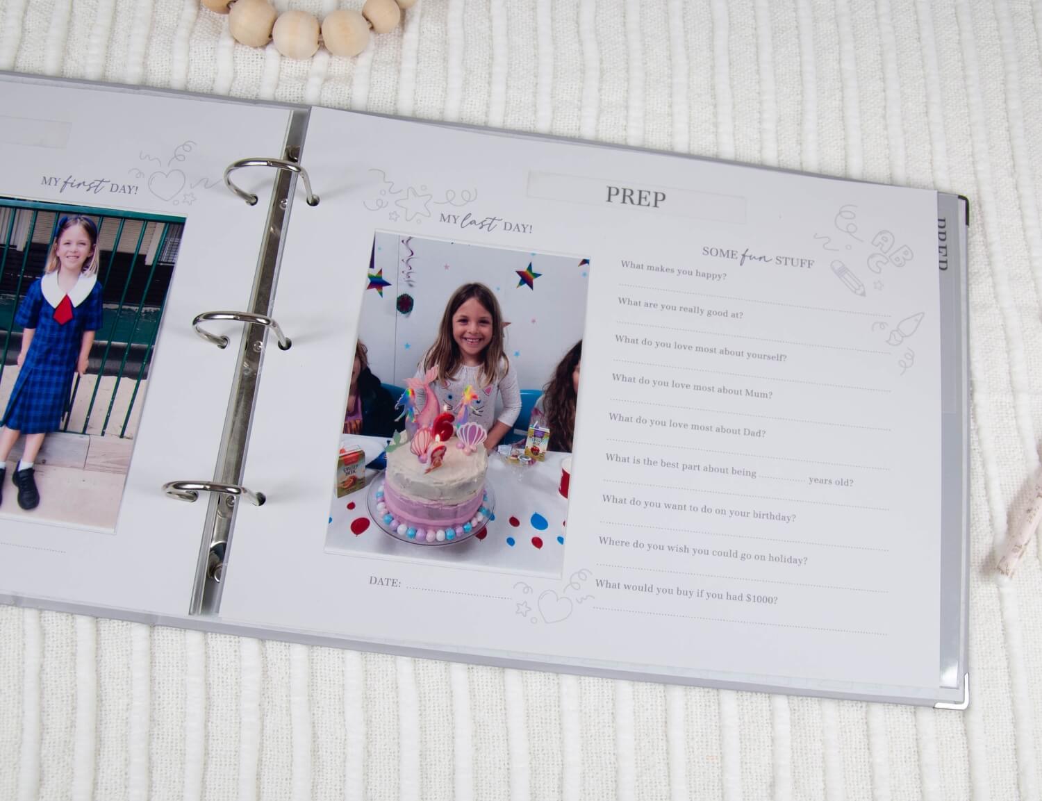 school memory book last day of school page