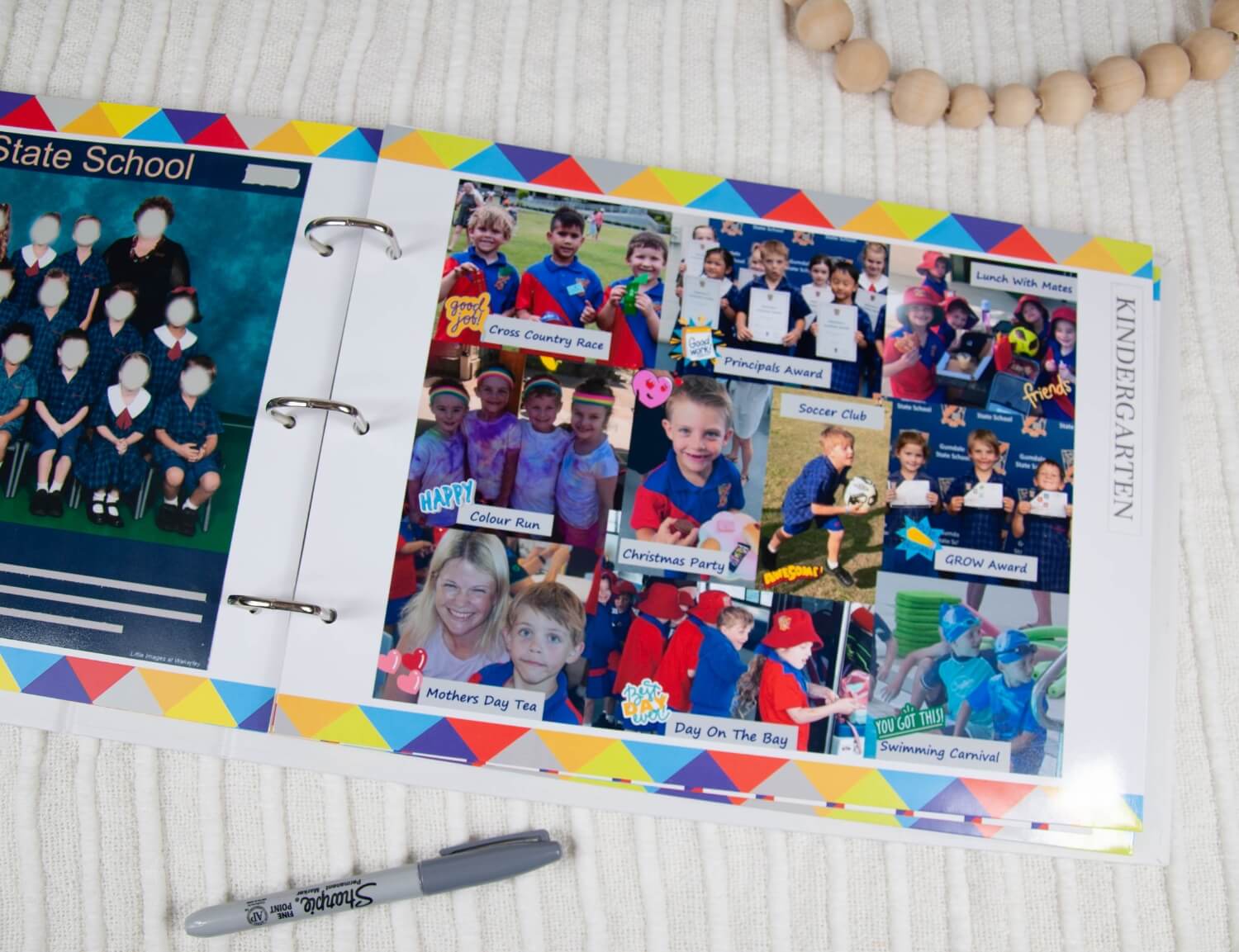 school memory book photo collage
